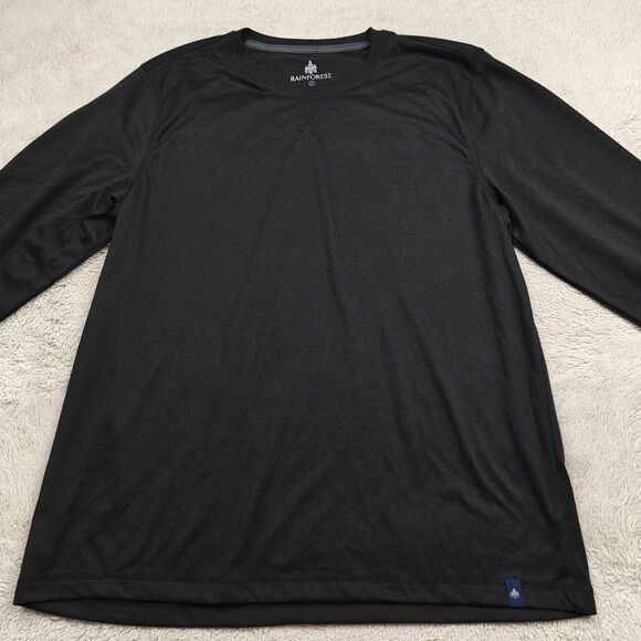 Rainforest Long Sleeve T-Shirt Men's L Black Athletic Basic Minimalist - Picture 2 of 5